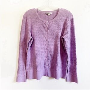 C-Pendleton cardigan sweater lavender purple chevron knit vintage buttons